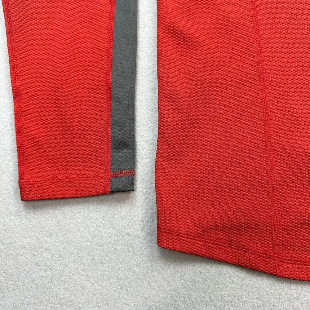 Nike Sweater Mens Large Red Gray ACG Lightweight 1/4 Zip Pullover Outdoor